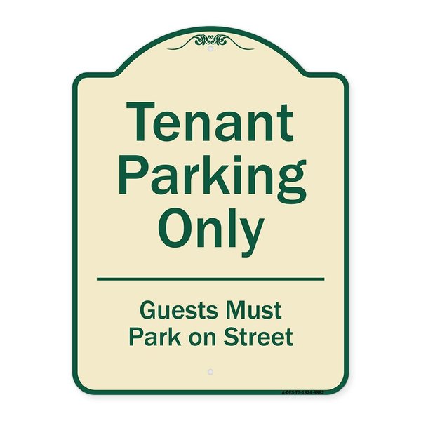 Signmission Designer Series-Tenant Parking Guests Park On Street Heavy-Gauge Aluminum, 24" x 18", TG-1824-9882 A-DES-TG-1824-9882